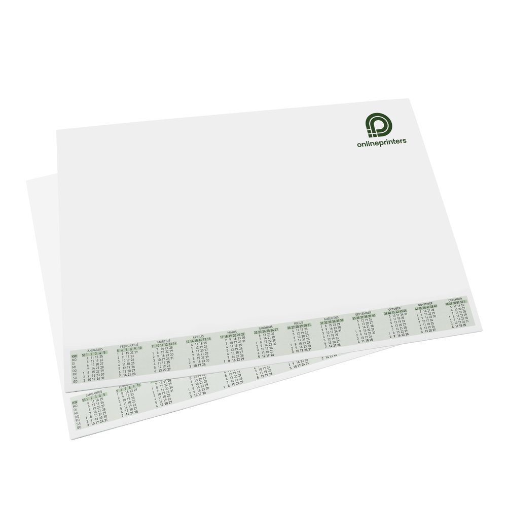 200 Skrivbordsunderlägg med tryck | A2 | tryck på ena sidan | 80 g/m² offsetpapper