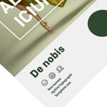 Pappersflyer med blank UV-lack p� en sida.