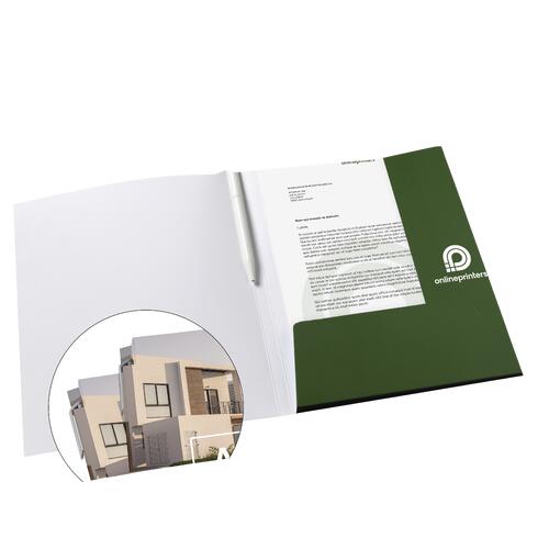 Pappersmapp med pennhllare.