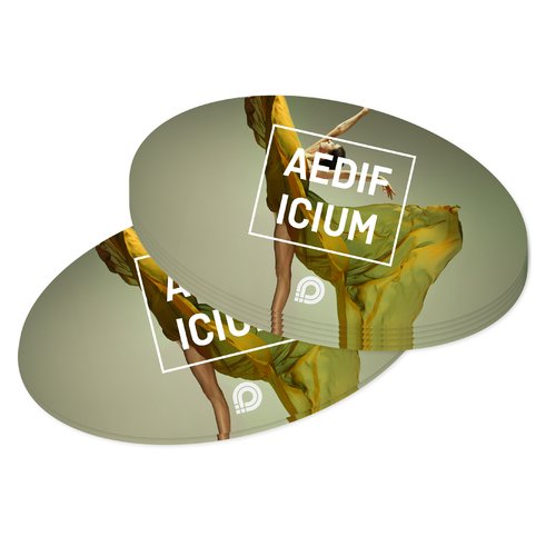 Oval pappersetikett.