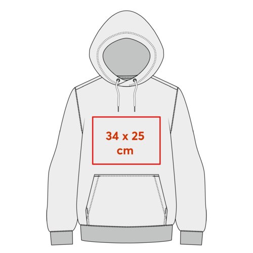 Gr tyghuvtrja (unisex) med huva och knguruficka.