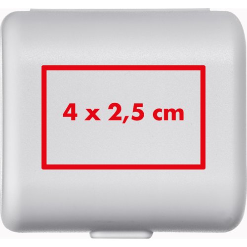 Vit reseadapter med fllmekanism.