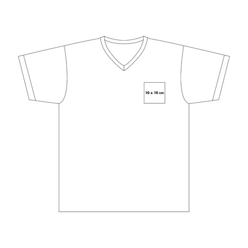 Vit T-shirt i bomull med V-ringning och korta rmar.