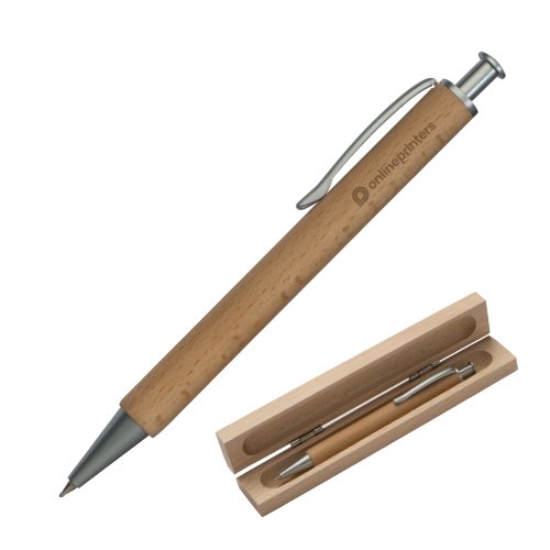 Trkulspetspenna med clip och matchande etui.