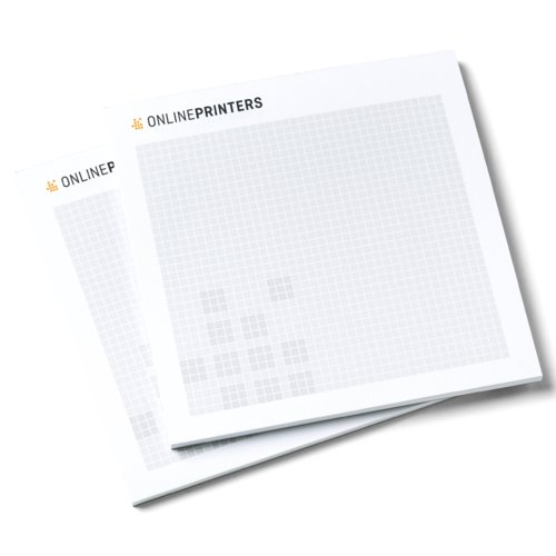 Skrivblock av papper, kvadratiska och limmade.