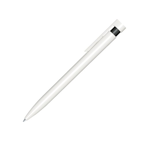 Svart plastkulspenna med polerad finish och clip.
