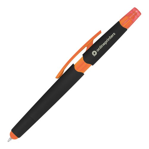 Orange penna med touchfunktion och clip.