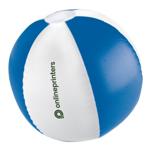 Bl badboll i plast med flerfrgad design.