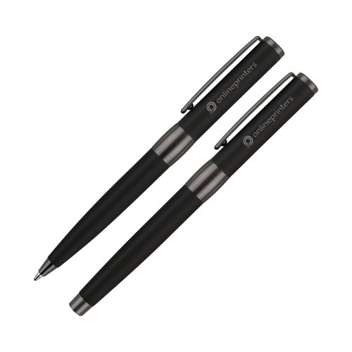 Set med kulspetspenna och bläckpenna i etui senator® Black Line 1