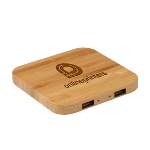 Ljust tr trdls bambuladdare med flera USB-portar.
