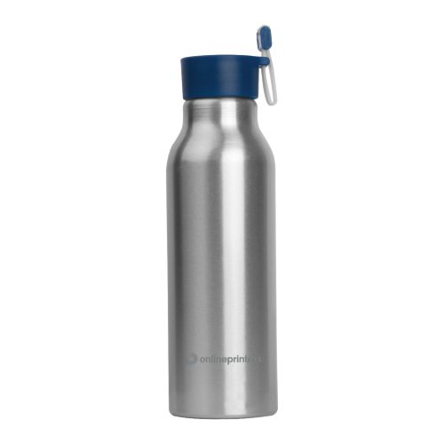 Dricksflaska i aluminium med lock och brgla.
