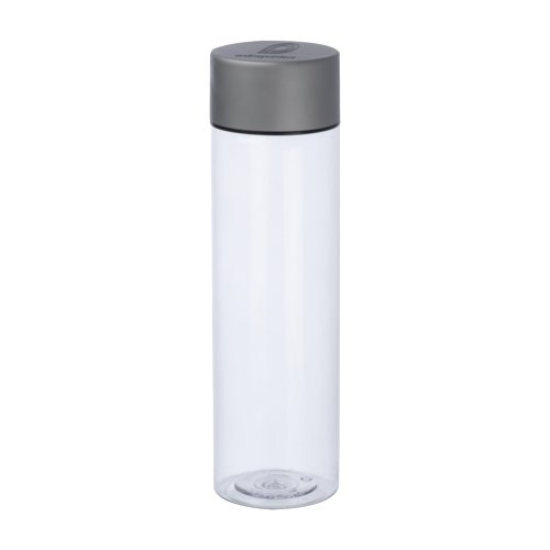 Transparent Tritan vattenflaska med grtt lock.