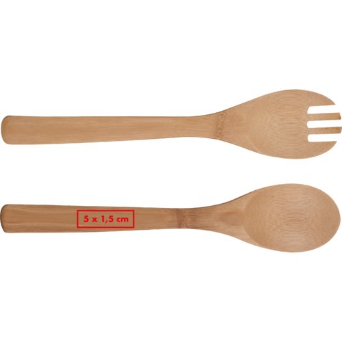 Naturfrgad bambu salladsbestick, tv delar.