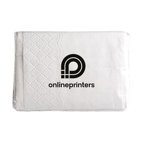Vita, trelags pappersnsdukar i frpackning.