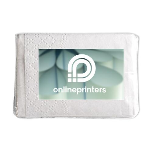 Vita, trelags pappersn�sdukar i f�rpackning.