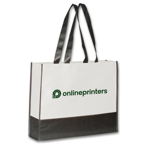 Vit non-woven vska med lnga brhandtag.