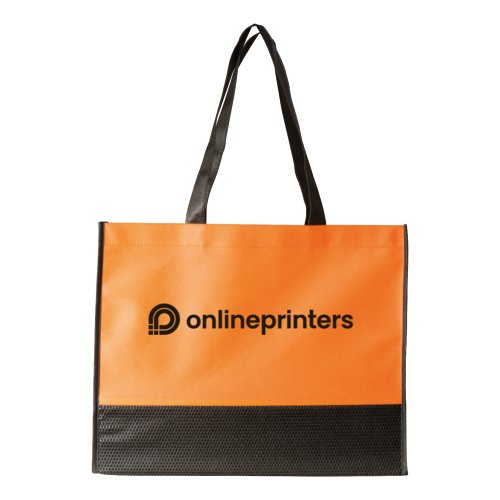 Orange non-woven vska med handtag.