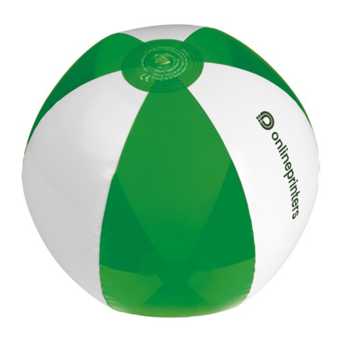 Grn och vit PVC-badboll, uppblsbar.