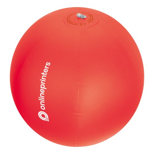 Rd plastbadboll med uppblsbar ventil.