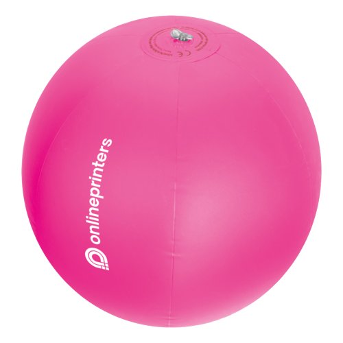 Rosa badboll i plast med uppblsbar design.