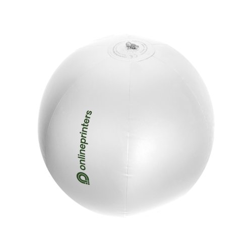 Vit uppblsbar badboll i plast.