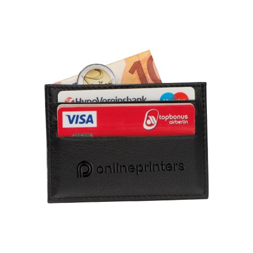 Svart korthllare i lder med RFID-skydd.