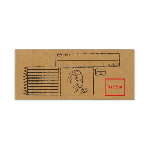 Ritset med pennor och pennvssare i kartongfrpackning.