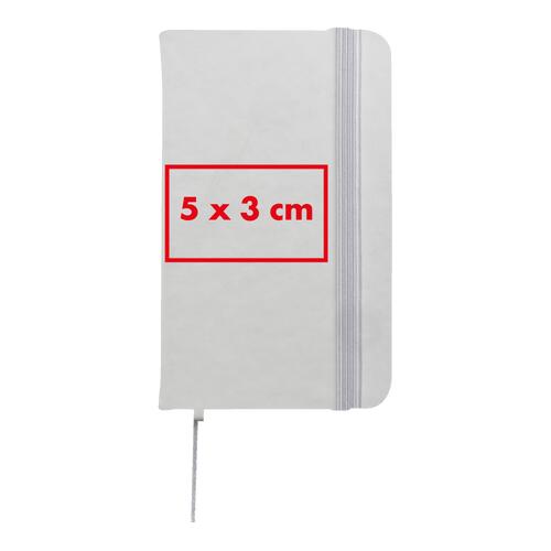 Svart anteckningsbok med elastisk stängning och bokmärke.