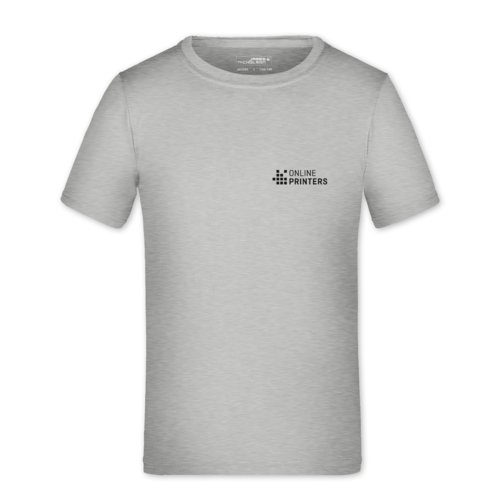Grmelerad polyester T-shirt fr barn med korta rmar.