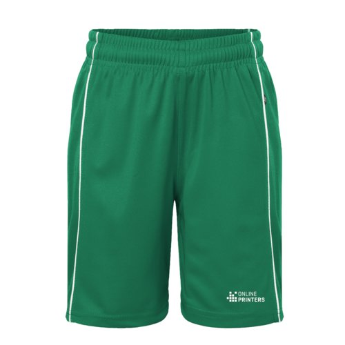Grna trningsshorts i funktionsmaterial med elastisk midja.