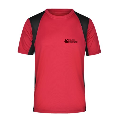 Rd funktions t-shirt i polyester med korta rmar.