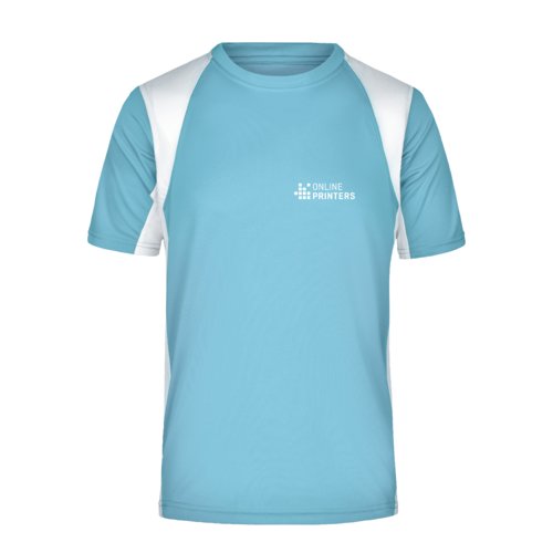 Ljusbl funktions t-shirt i polyester fr mn.