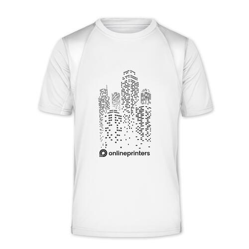Vit funktions t-shirt i polyester f�r m�n.