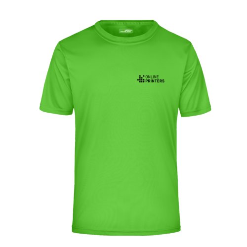 ppelgrn polyester T-shirt med korta rmar.