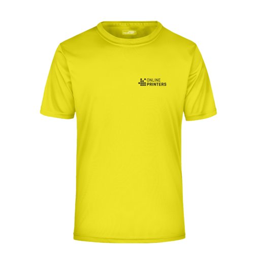 Neongul polyester t-shirt fr mn med korta rmar.