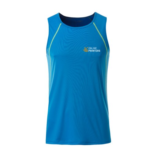Bl och neongul tanktop i polyester fr mn.