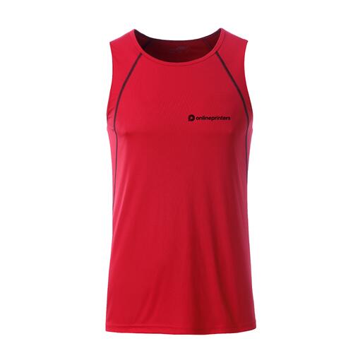 R�d tanktop i polyester f�r m�n.