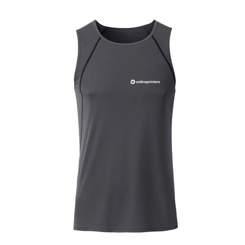 M�rkgr� sportlinne i polyester f�r m�n.