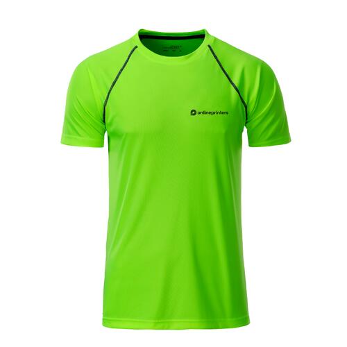 Gr�n sport-T-shirt f�r m�n i funktionsmaterial med korta �rmar.