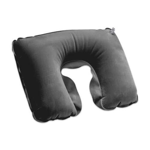 Gr nackkudde i tyg med uppblsbar design.