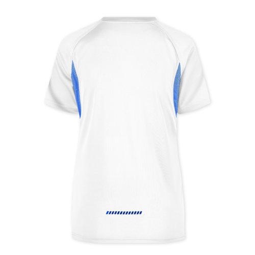 Vit/bl funktionell t-shirt i polyester fr damer, kortrmad.