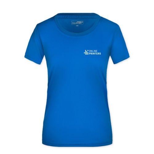 Kungsbl polyester T-shirt fr damer med korta rmar.