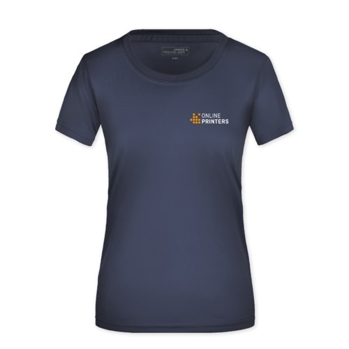 Mrkbl polyester T-shirt fr damer.