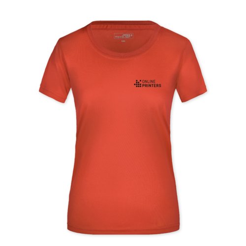 Rd polyester T-shirt fr dam.