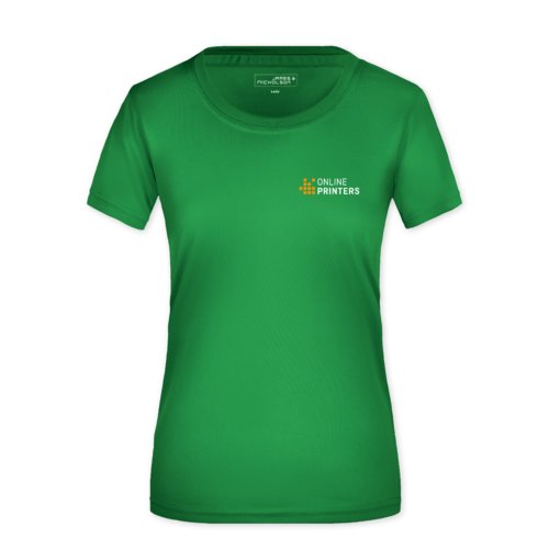 Grn dam-t-shirt i funktionsmaterial med korta rmar.