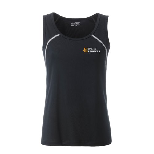 Sportlinne fr damer tillverkat av ventilerande material med racerback-design.