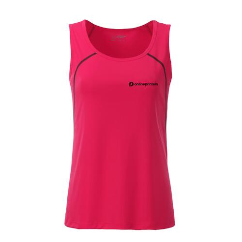 Neonrosa/gr�tt linne i polyester f�r damer.