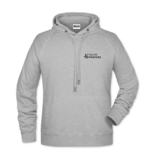 Grmelerad hoodie i bomullsblandning med huva och dragsko.