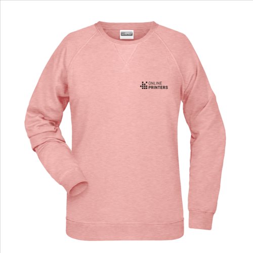 Rosamelerad sweatshirt fr dam i bomulls-polyesterblandning.
