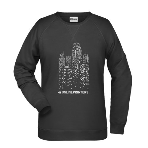 Svart sweatshirt i bomull-polyester fr damer.
